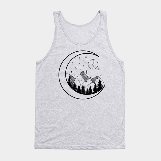 Mountain Moon Tank Top by ValhallaDesigns